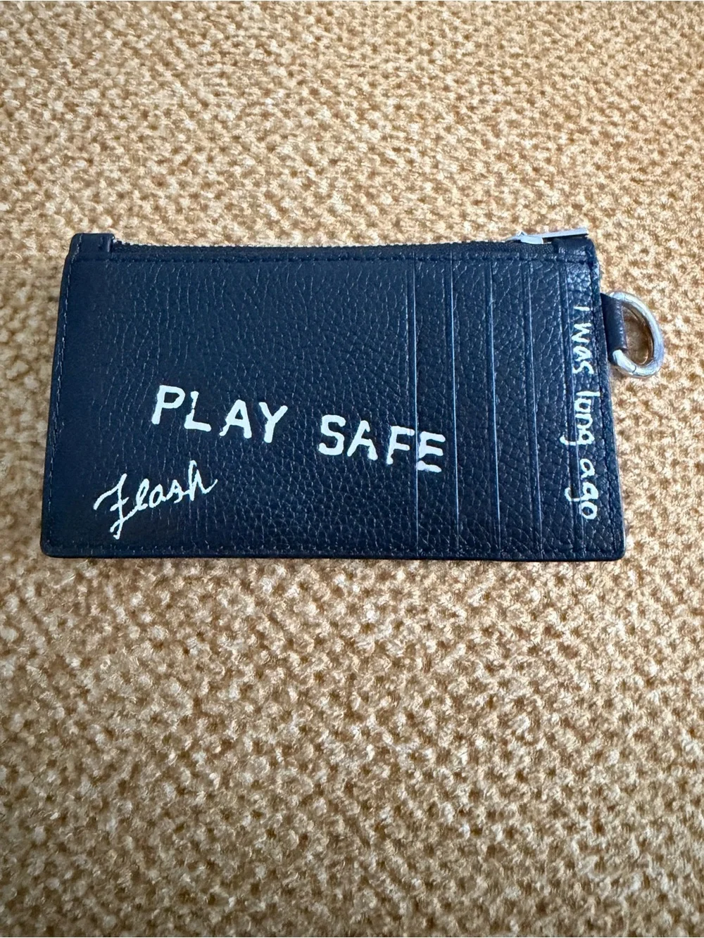 Coach x Rexy Black Leather Dino Zip Card Wallet